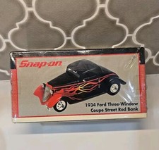 Snap On Tools 1934 Ford 3 Window Coupe Street Rod Diecast BANK 1:24 Sealed 