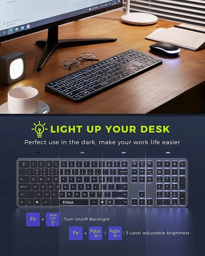 Wireless Ultra Slim Full Size Keyboard and Mouse Combo Rechargeable 2.4G USB - Picture 14 of 22