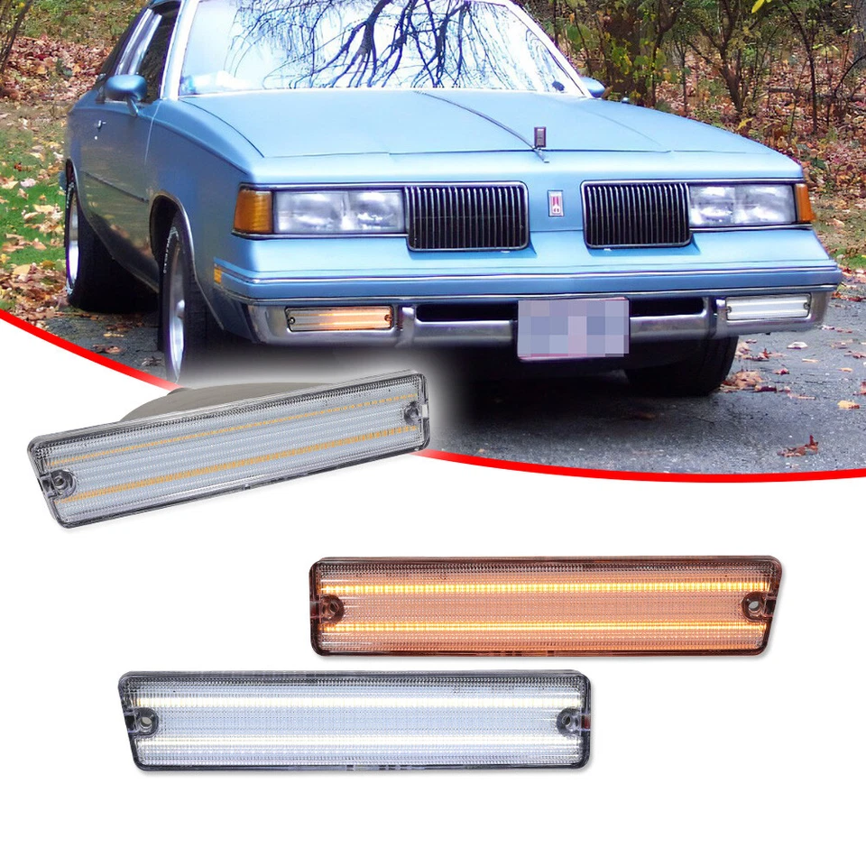 Luces de señal de giro LED DRL Switchback transparentes para 81-88 Oldsmobile Cutlass Supreme Foto 3 de 4