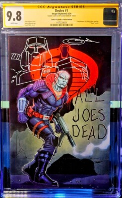 DESTRO #1 Virgin TRANSFORMERS 5 HOMAGE CGC ss  9.8 SAJAD SHAH + Megatron Remark