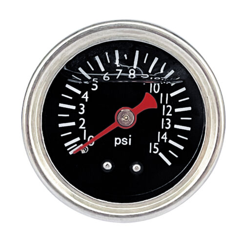 Liquid 0-15psi Fuel Pressure Gauge Regulator Gauge 1/8" NPT W/ 6AN Adapter - Picture 3 of 14