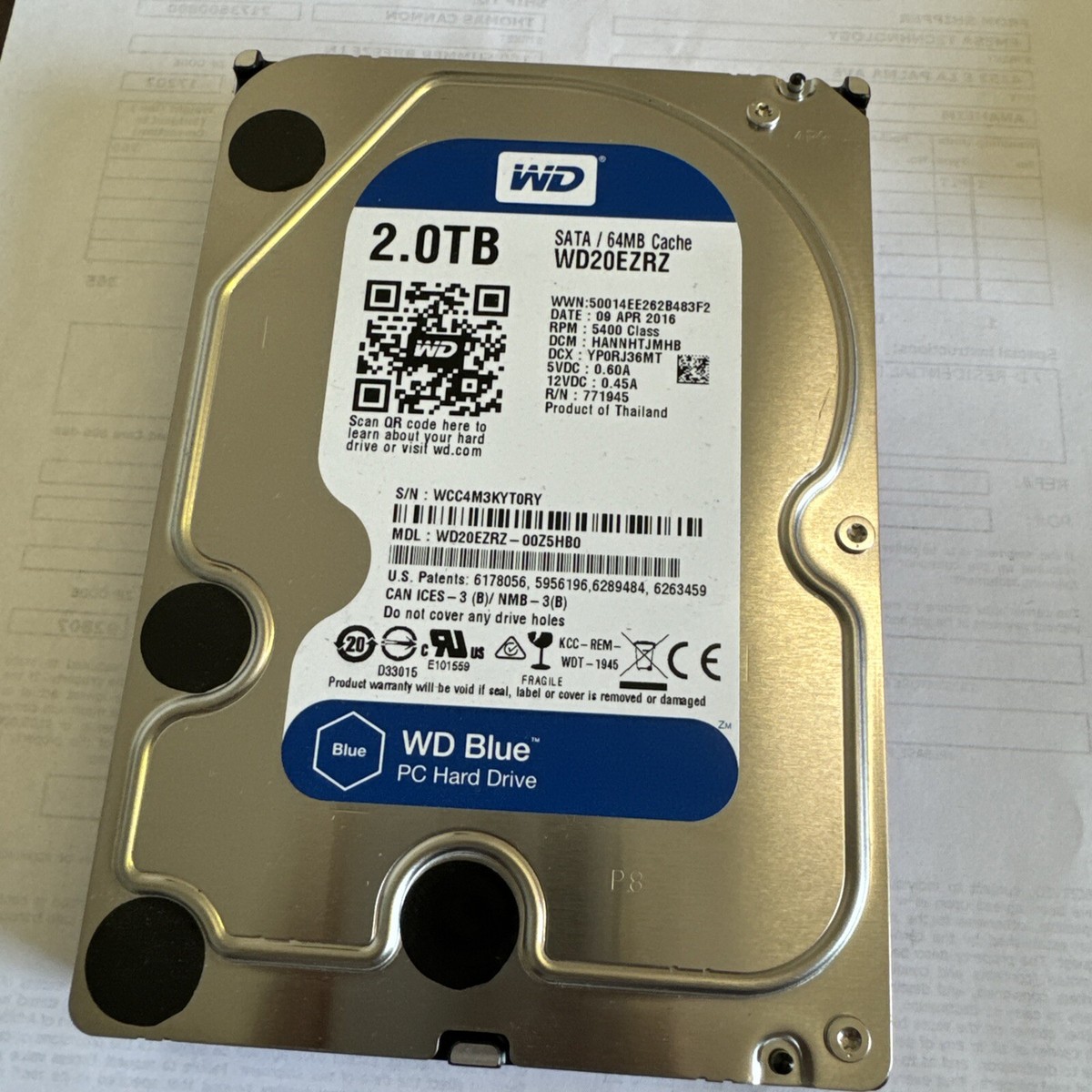 Western Digital - Western Digital製HDD　WD20EZRZ　2TB SATA600 Western Digital 2TB WD Blue PC Internal Hard Drive SATA 6 Gb/s