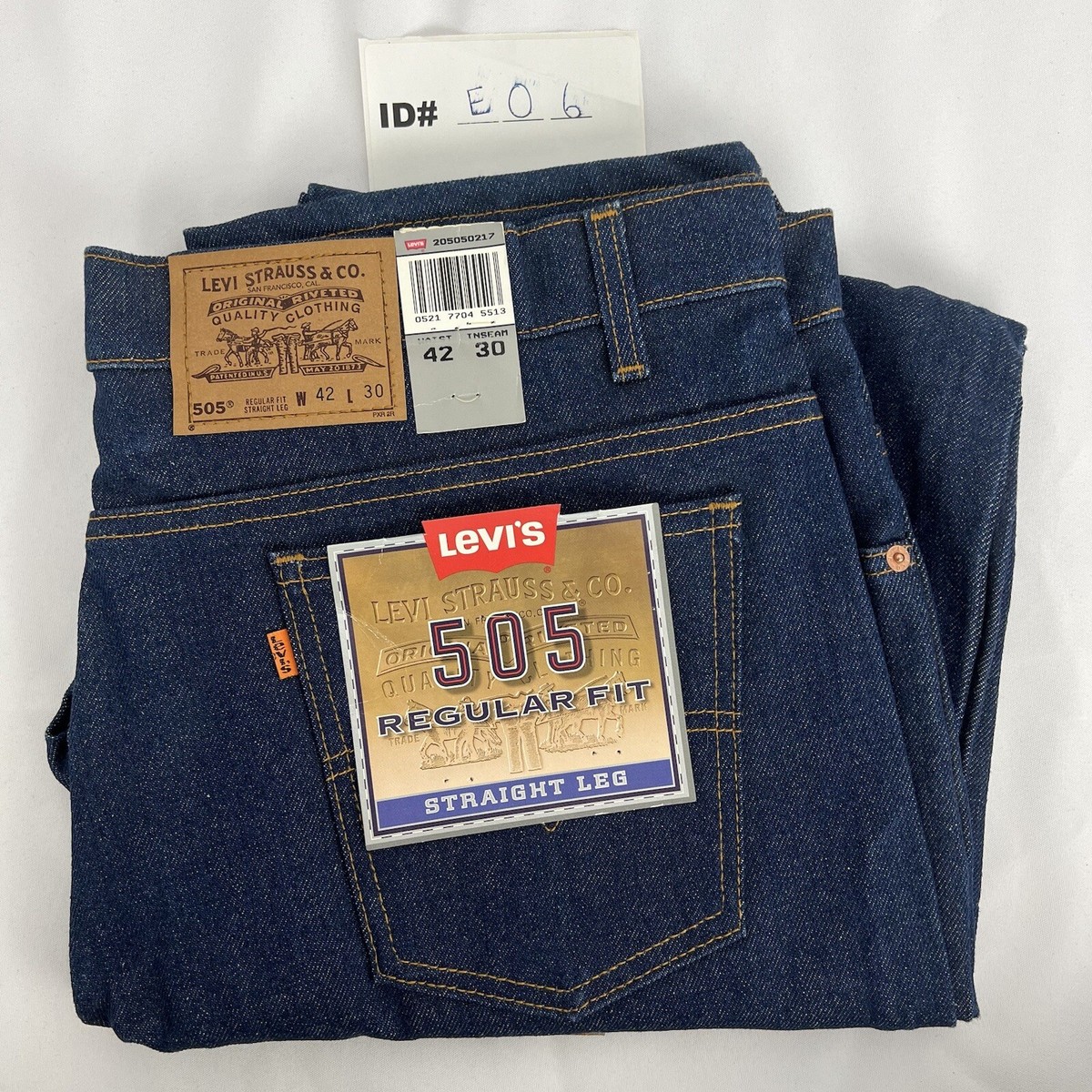 VTG Levi's 505 Orange Tab 42x30 90s NWT Deadstock Blue Jeans | eBay