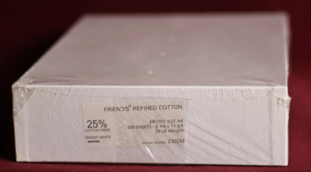 A4 25% Cotton Paper Ream (with Watermark) - FRIEND'S® REFINED COTTON