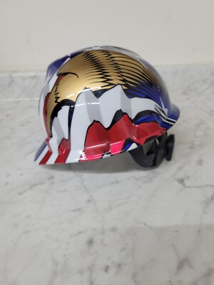 MSA 495736  V-Gard Type-1  Class-e with Squeeze adjust Liner American Flag