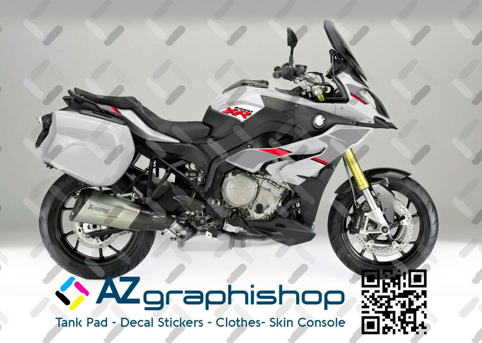 Set completo di adesivi per cerchi per BMW S1000XR Premium (2 ruote complete) (bianco