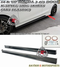 Fits 14-18 Mazda 3 45dr K-style Side Skirts Abs