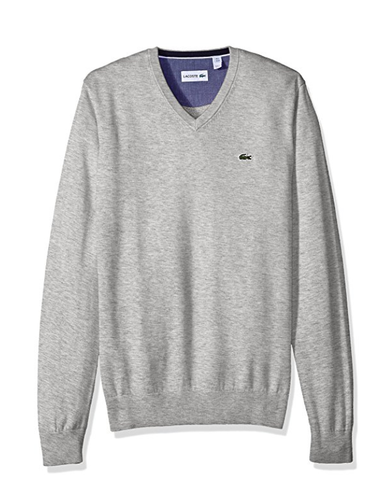 V-Neck Sweater, Silver Chine, Size 2XL 