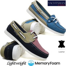 Ladies Boat Shoes Women Leather Memory Foam Moccasins Loafers Comfort Deck Shoes