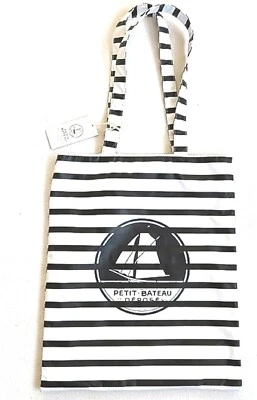 Petit Bateau NEU Shopper Badetasche schwarz-weiß-gestreift