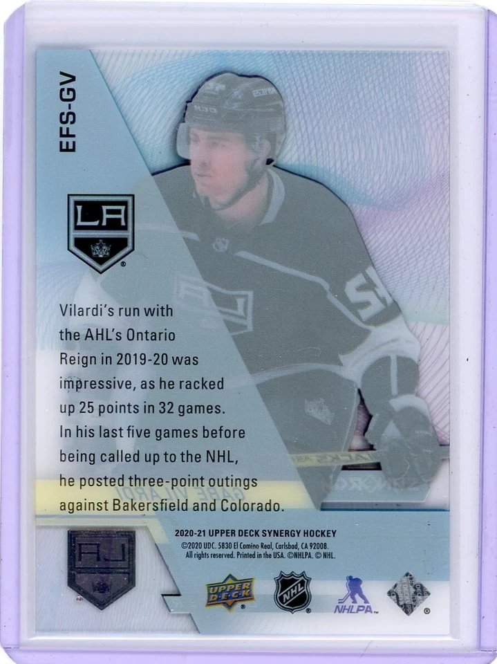 Gabe Vilardi 2020-21 Upper Deck Synergy Exceptional Futures 251/449 - Image 2 of 2