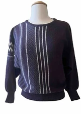 Albee Vintage purple Angora wool Pullover sweater Top 80s 40s Size Medium