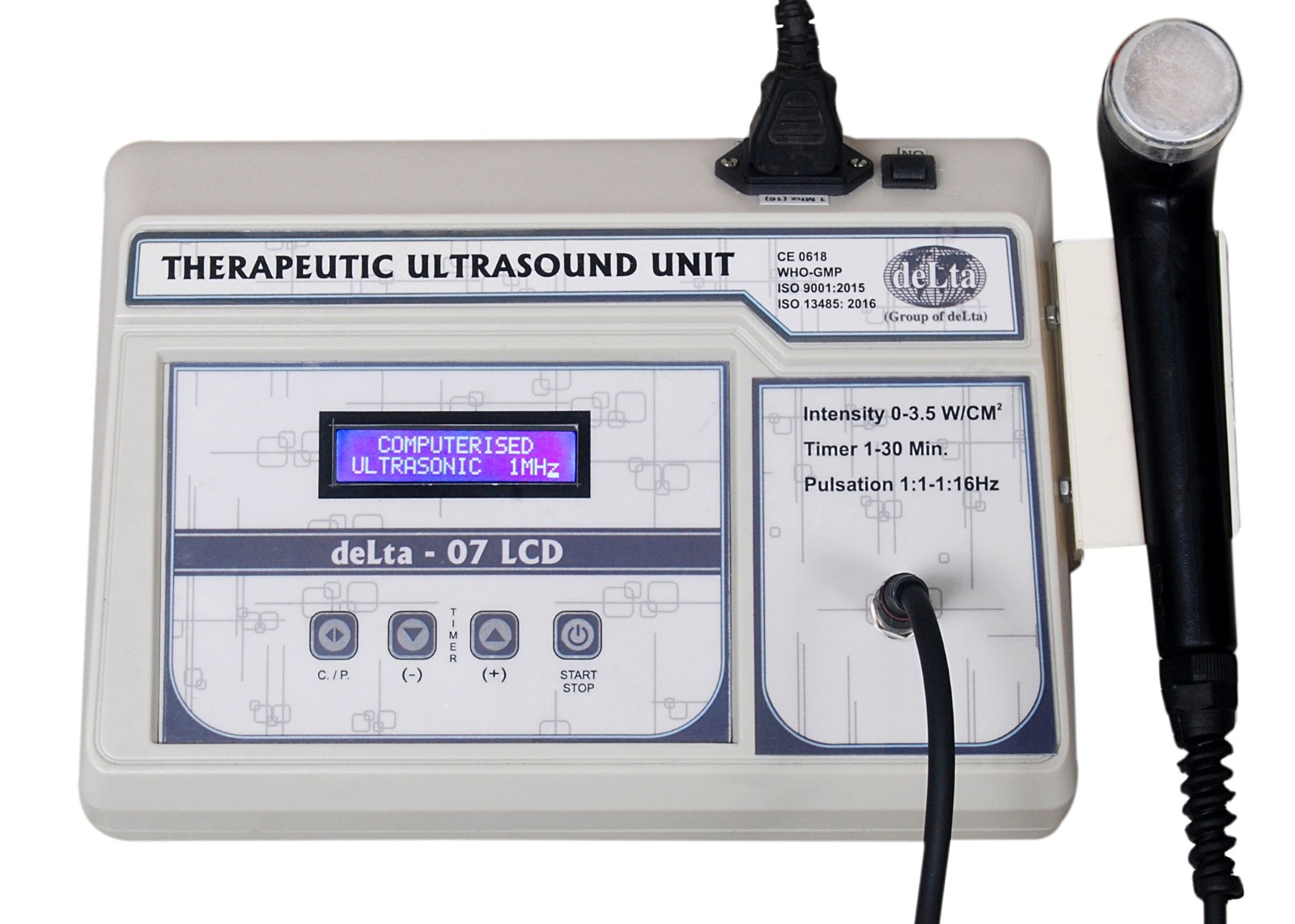 New 3 Mhz Ultrasound Therapy Unit LCD Grelly USA