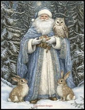 Arctic Santa Claus 18 - DIY Chart Counted Cross Stitch Patterns Needlework DMC