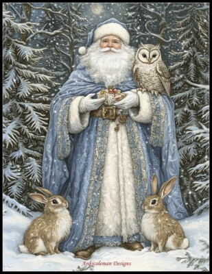 Arctic Santa Claus 18 - DIY Chart Counted Cross Stitch Patterns Needlework DMC