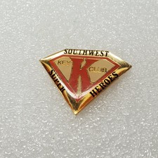 Kiwanis Key Club Southwest Super Heroes Lapel Pin Enamel Clutch Vintage