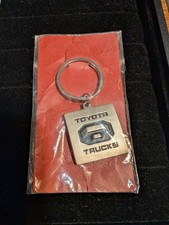 Toyota truck silver tone  black metal keychain key chain ring new 2.5"L NIB