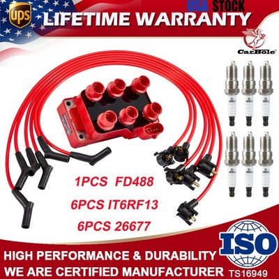 High Performance Ignition Coil + Wire Set +Spark Plug for Ford Taurus 3.0L 96-00