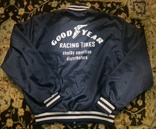 Vintage Shelby American Racing Jacket Large Blue Nylon Goodyear Cobra GT350 Ford