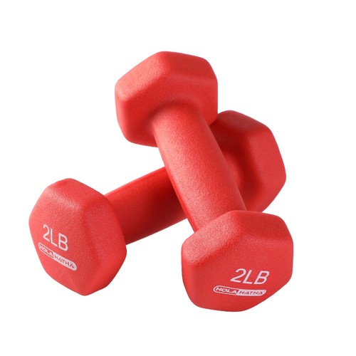 HolaHatha Neoprene Dumbbell Free Hand Weight Set with Storage Rack, Multicolor - Picture 11 of 12