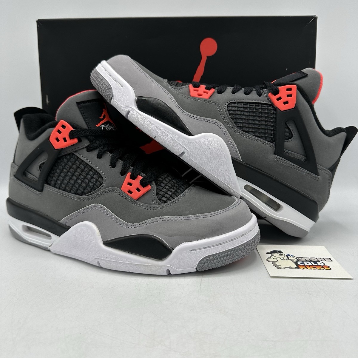 Nike Air Jordan Flight 4 Retro GS Infrared Size 7Y Thunder Bred | eBay
