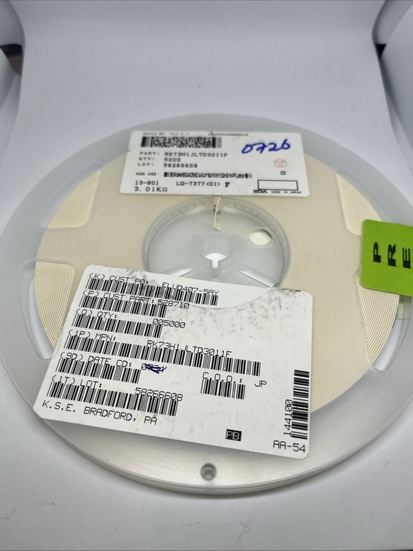 5000 PCS KOA RK73H1JLTD3011F RES 3.01 KOHM 1% 1/10W 0603