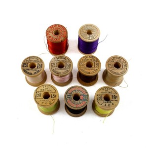 Lot of 9 Vintage Mixed Brand Sewing Thread Spools Mixed Colors Craft Mending