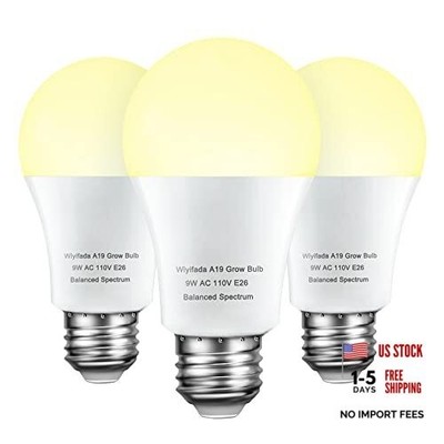 Grow Light Bulb Indoor Grow Light,A19 Full Spectrum Plan Light Bulb,E26 3 Pack
