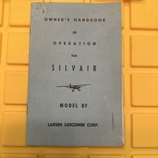 Larsen Luscombe Corp Owners Handbook of Operation for Silvair Model 8F Free SH