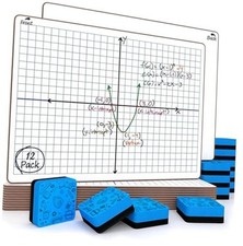 12 Pack Dry Erase XY Axis Graph Lap Boards 9  X 12  for Student 12 Pack Graph