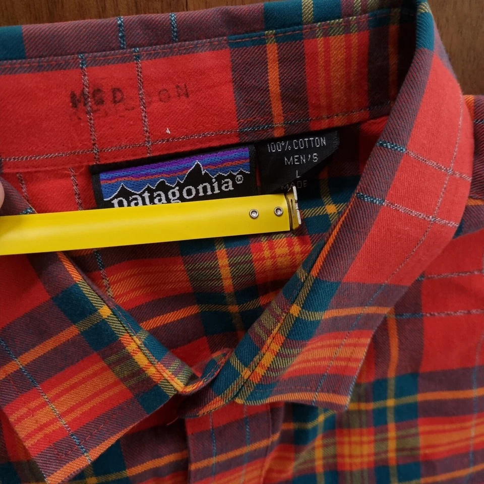 Camisa Patagonia Vintage Para Hombre L Naranja Manga Larga Hecha en Portugal Foto 2 de 4