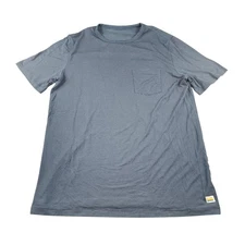 Vuori Shirt Men's L Blue Striped Linear Tech Performance Tee Pocket Stretch V196