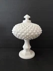 Vintage Westmoreland Sawtooth White Milk Glass Compote Candy Dish W/ Lid  9”