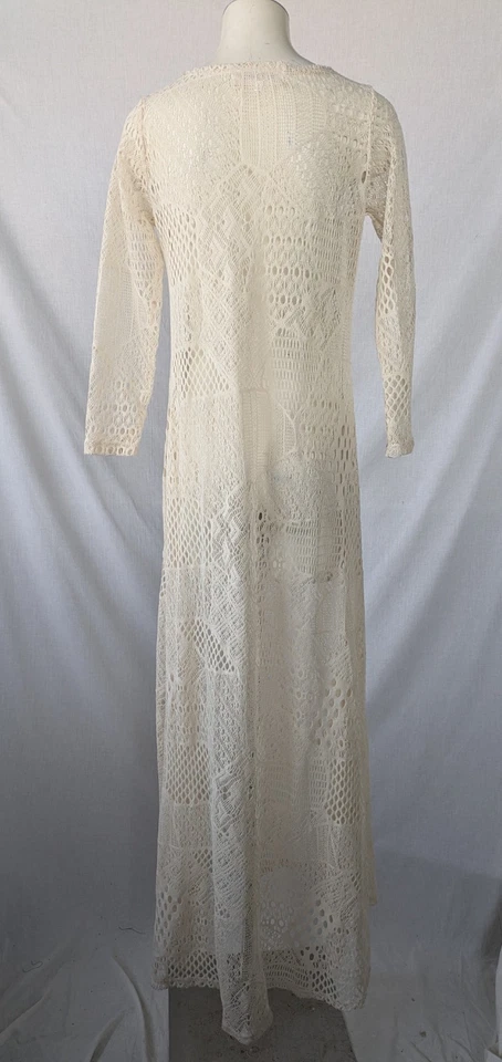 Gypsy Junkies Crochet Lace Maxi Dress Boho Cottagecore Sz M/L Ex Cond Y2K - Изображение 2 из 4
