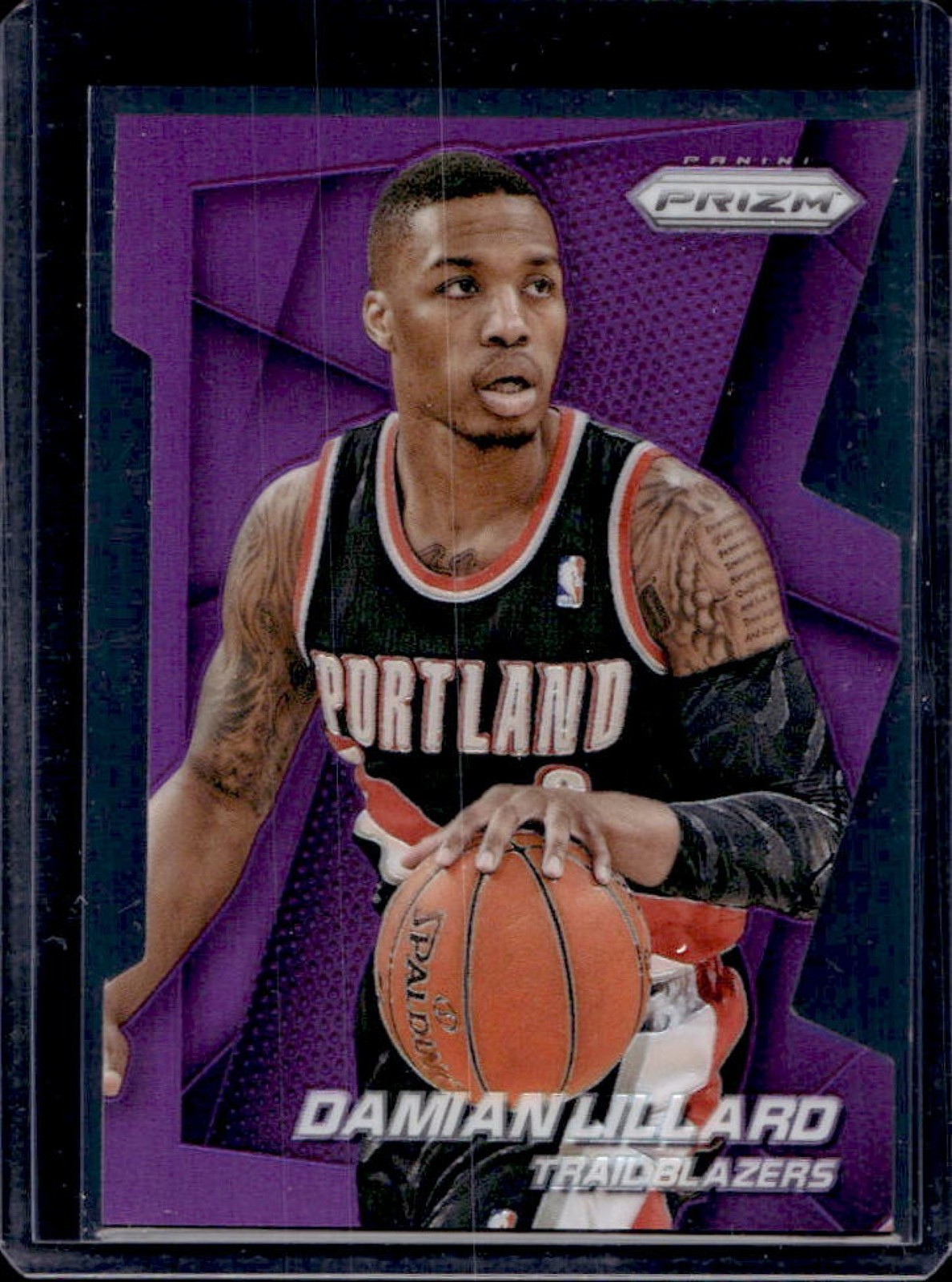 2014-15 Prizm Damian Lillard Prizm Purple Die Cut #66/139 Trail Blazers