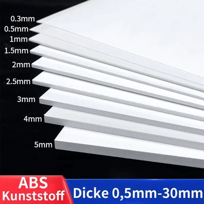 ABS Kunststoffplatte Platte Stärken 1,2,3,5,6,8mm - 30mm Kunststoff Platte Weiß - Bild 1 von 4