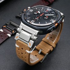 No Gaps Leather Bracelet Strap for Samsung Galaxy Watch Ultra 7 47mm