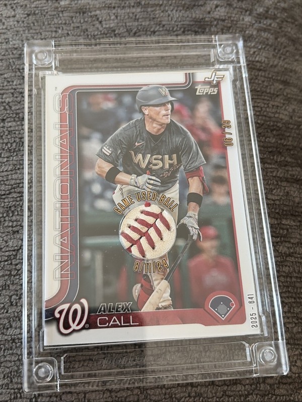 2025 Jersey Fusion Alex Call Washington Nationals Game Used Baseball /39