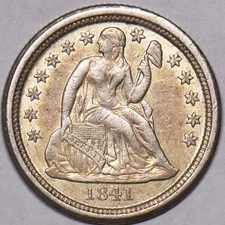 1841-O Seated Liberty Dime; XF
