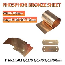 Phosphor Bronze Sheet Roll Plate - Thick 0.1/0.2 0.8mm - Multi sizes available