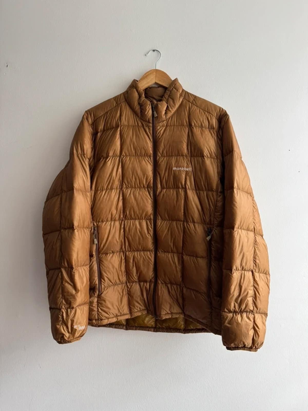 Montbell superior down puffer men’s jacket size medium zip up brown 800 BNWT