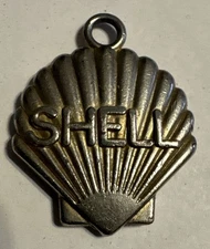 Antique Vintage Shell Oil Gas Key Fob Station Pendant Charm Exc