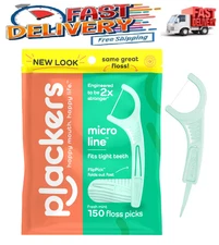 Plackers Micro Line Dental Floss Picks, Fold-Out FlipPick, Tuffloss, Fresh Mint