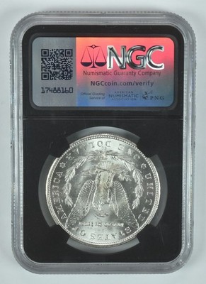 1882-CC Morgan Silver Dollar Original Bag Fragment MS63 NGC BLUE