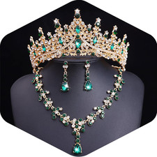 Tiaras and Crowns Jewelry Set for Women Tiaras Earrings and Necklace for Wedding