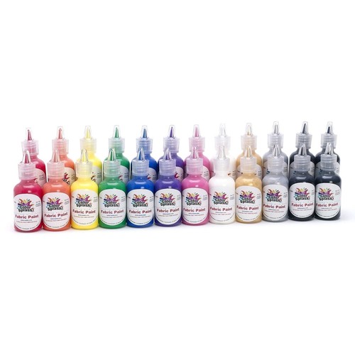 ¡Tonos vibrantes! Juego de pintura de tela 3D - 24 surtidos 1 oz. Botellas para Colorido Creat