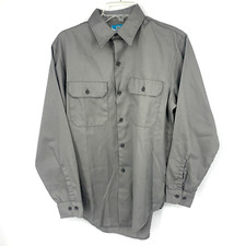 Vintage Big Mac Penn Prest Men's Medium 15-15.5 Penneys Gray 60s Work Shirt