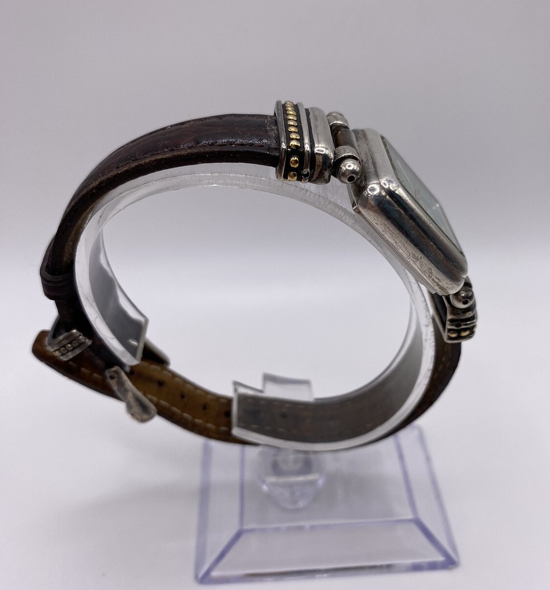 Ecclissi Sterling Silver 925 Ladies Turquoise Dial Brown  display picture 2