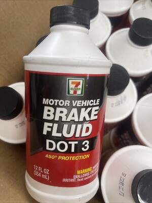 12 Pack (12 oz each) 7-Eleven Motor Vehicle Disc & Drum Brake Fluid DOT 3