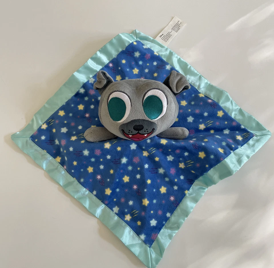 Disney Cachorro Perro Amigos Peluche Bingo Manta de Seguridad Lovey Gris Satinado Usado en Excelente Condición Foto 2 de 4
